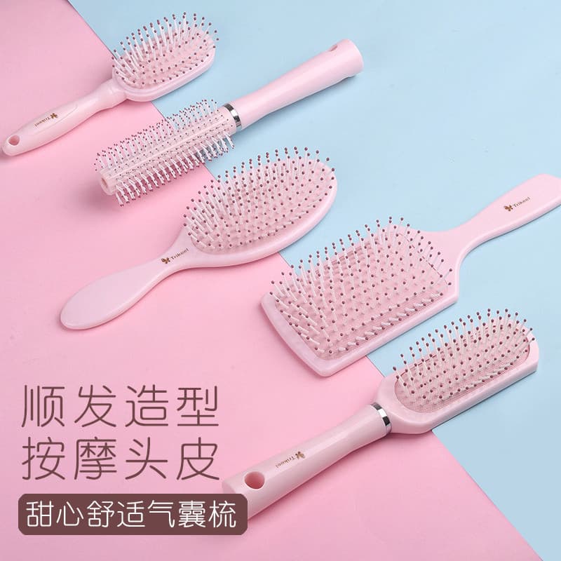Influenciador doméstico feminino massagem pente alisamento cabeleireiro pente Airbag almofada de ar pente estilo maquiag