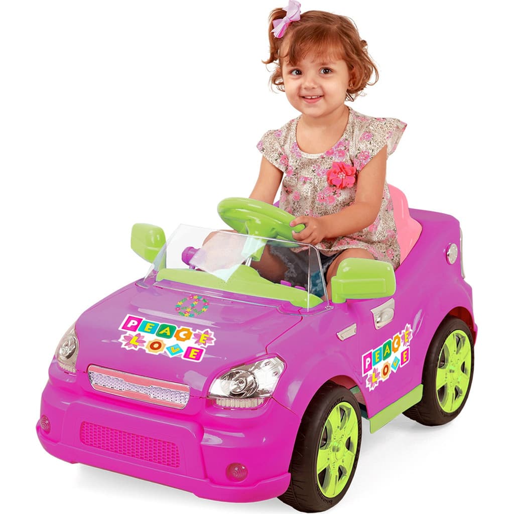 Carro Elétrico Infantil Sout Car Love 6V Controle Remoto Bateria Recarregável