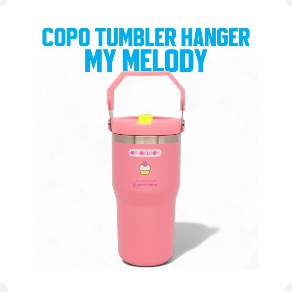 Copo Térmico Tumbler Hanger 650ml My Melody Sanrio Inox Com Tampa E Canudo Presente