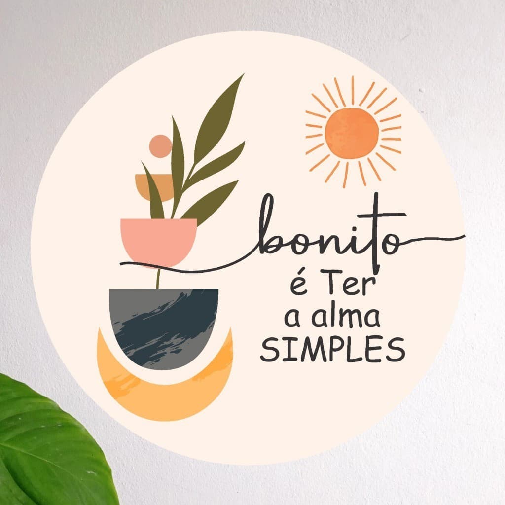 Quadro Decorativo Redondo Frase Motivacional Boho Motivação frases 20x20