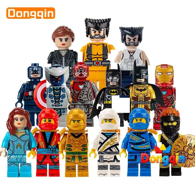 Conjunto de Mini bonecas, brinquedos de blocos de construção, presentes de aniversário, presentes para meninos