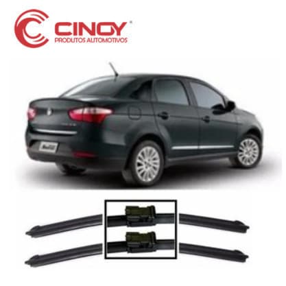 Par de Palhetas para Limpador de Parabrisa Dianteiro para Fiat Grand Siena 2012 Até 2022
