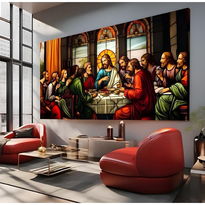 Quadro Decorativo Santa Ceia Religioso