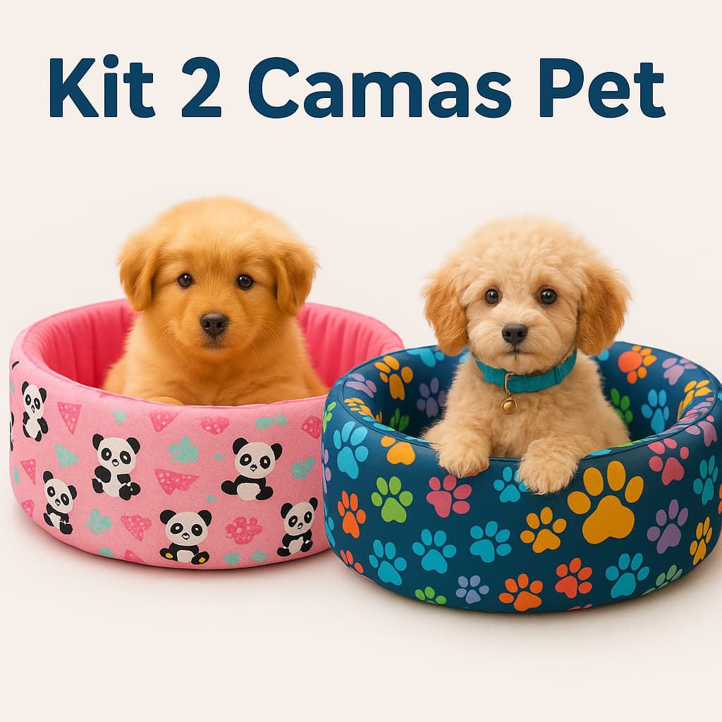 kit 2 cama Pet Europa Redonda 50x50 Para Cachorro ou Gato