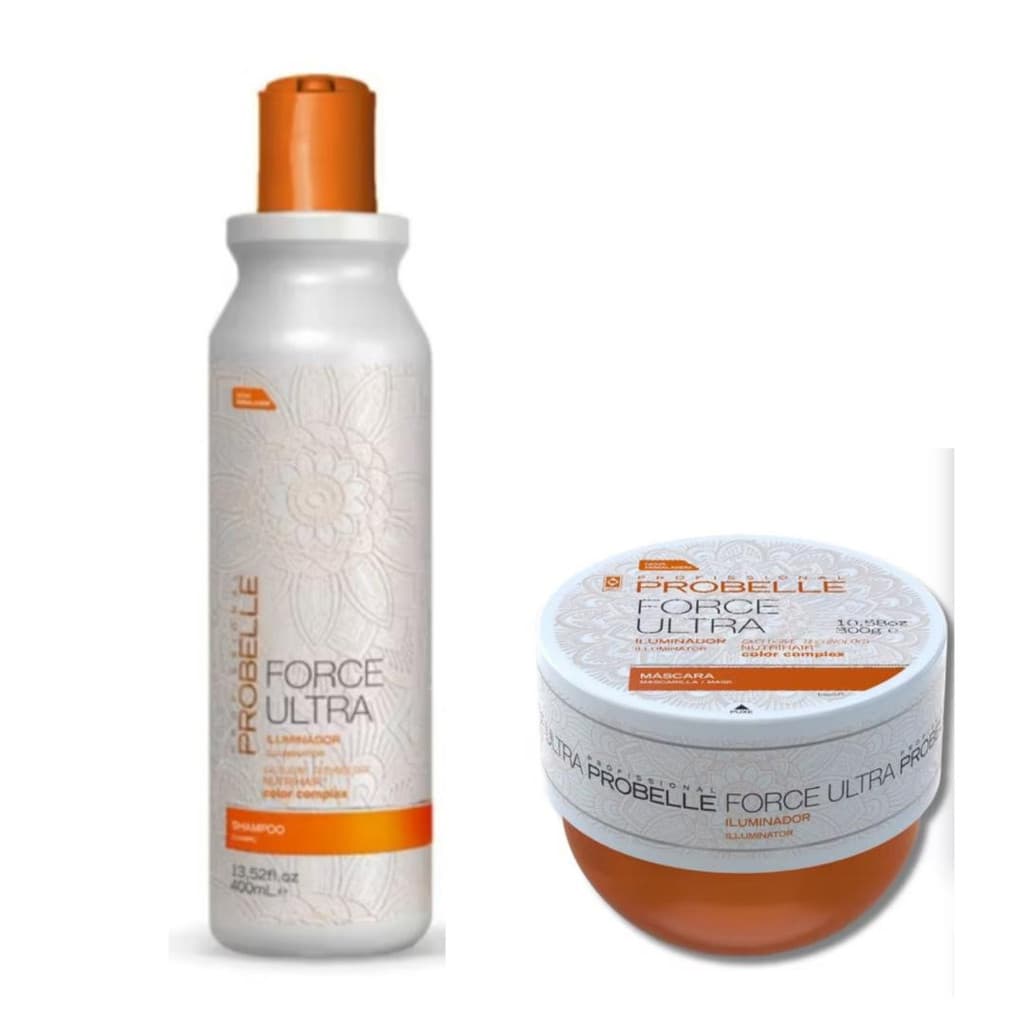 Kit ILUMINADOR Shampoo 400ML + Máscara FORCE ULTRA  300G  Probelle
