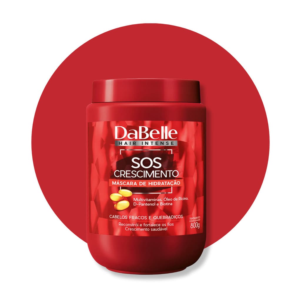 Mascara Dabelle Sos Crescimento Hidratação Cabelos Fortes 800g