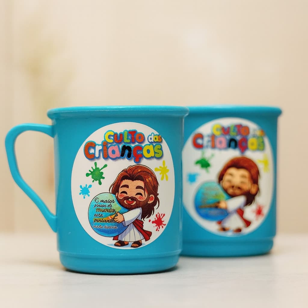 Kit 20 Canecas Culto Crianças Igreja Lembrancinha Presente Personalizado Religião Festa
