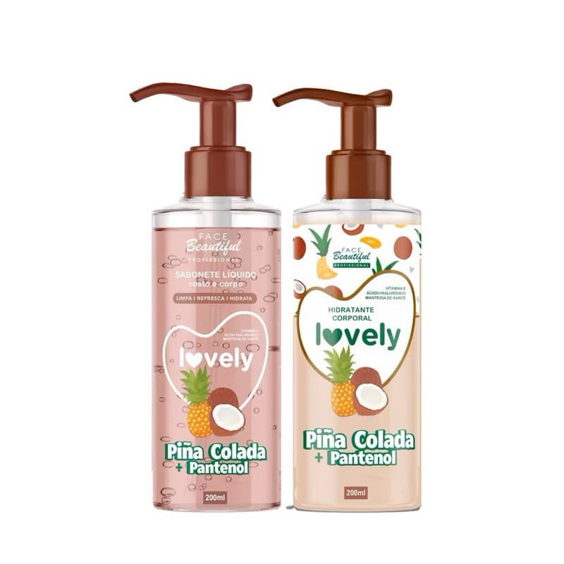 Kit Sabonete Piña Colada 200ml  + Hidratante Piña Colada 200ml  - FACEBEAUTIFUL