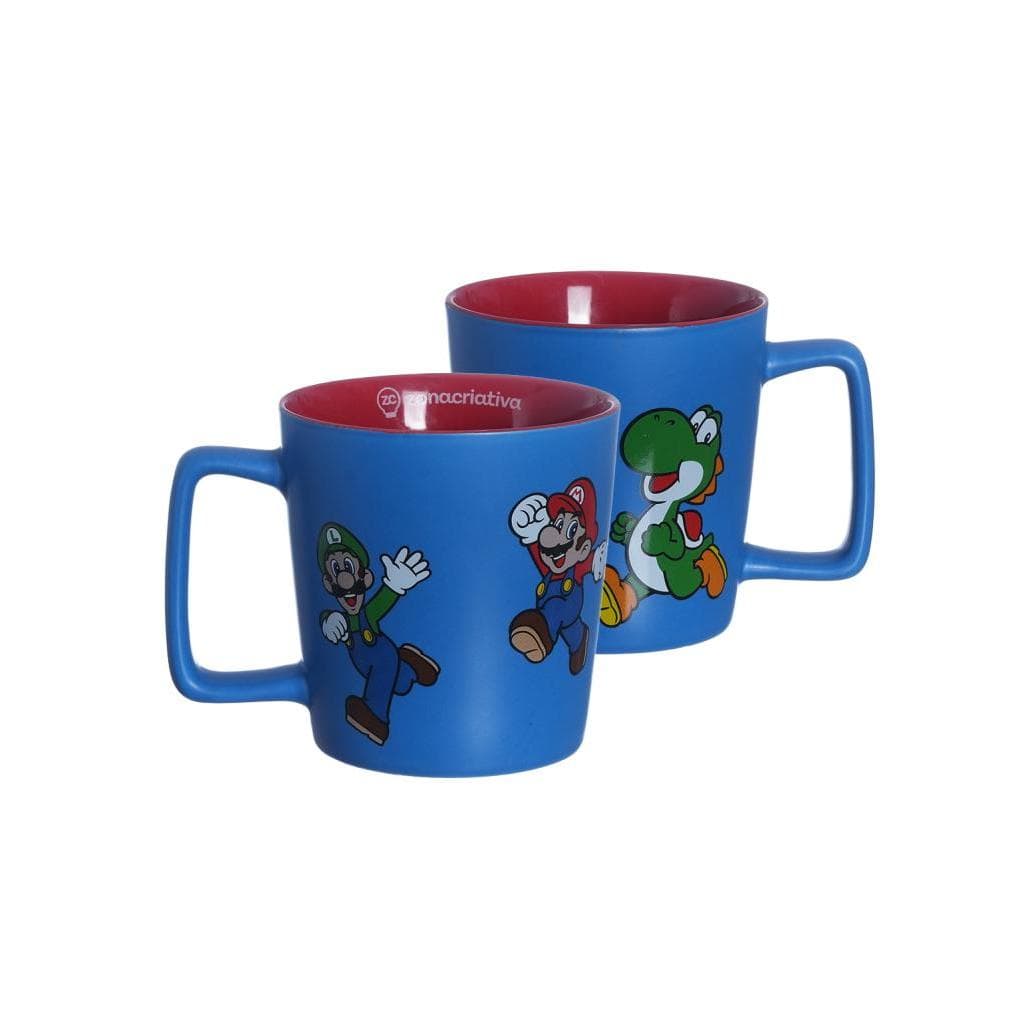 Caneca Super Mario Bros Buck 400ml Nintendo Cerâmica Zona Criativa Presente Gamer Lembrança Colecionador