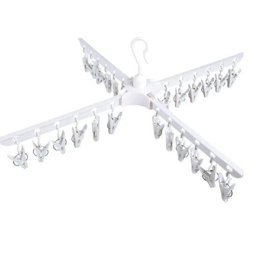 Cabideiro Articulado Branco Bracos Giro Ajustavel Organizador Roupas Suporte Resistente Espaço Economia