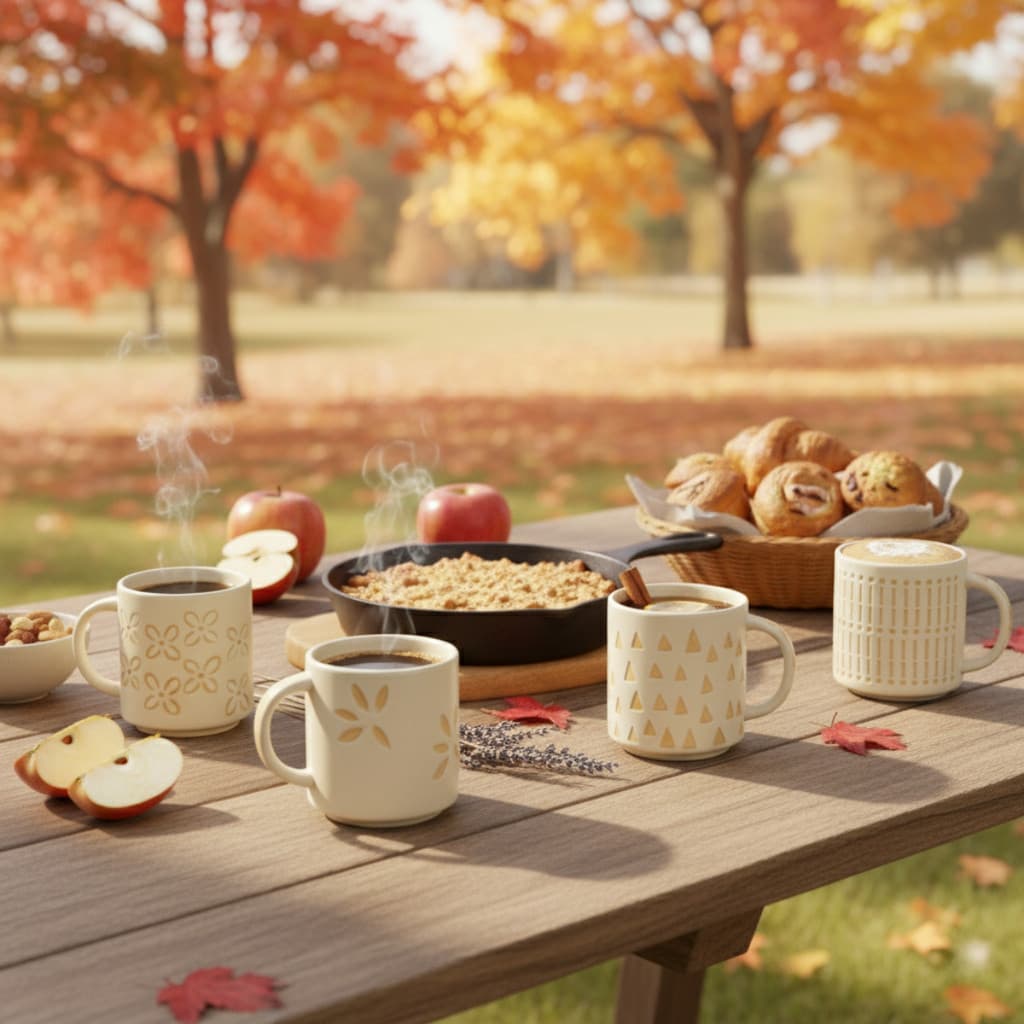 Kit 4 Canecas Cerâmica Capri 235ml Decor Chá Café Elegante