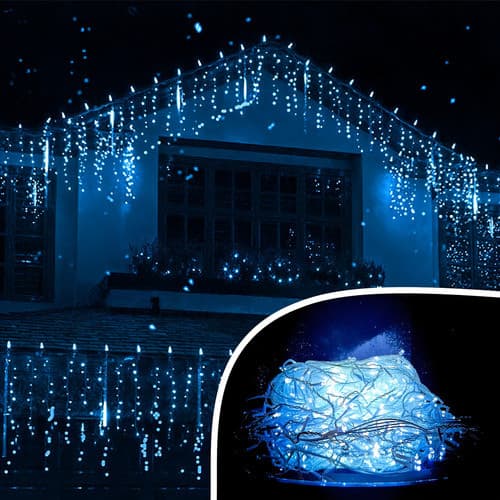 Cascata 400 Led 10m Natal Prova D´agua Quente Frio Colorido Cor Das Luzes Branco Frio Dekasa