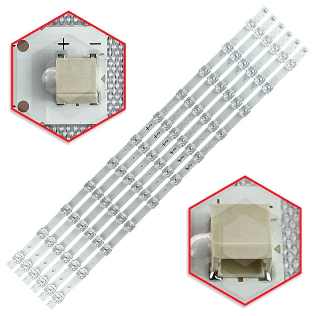 Kit 6 Barras De Led Compatível Com Ptv65f82ssg Ptv65f80sns