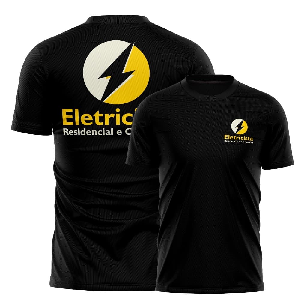 viniele apresenta camiseta 100% algodão CAMISETA  Camiseta Eletricista Profissional Uniforme Trabalho  Confortáve