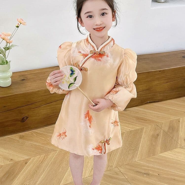 Meninas Hanfu Cheongsam vestido de aniversário um ano de idade bebê menina vestido de princesa menina moda primavera out