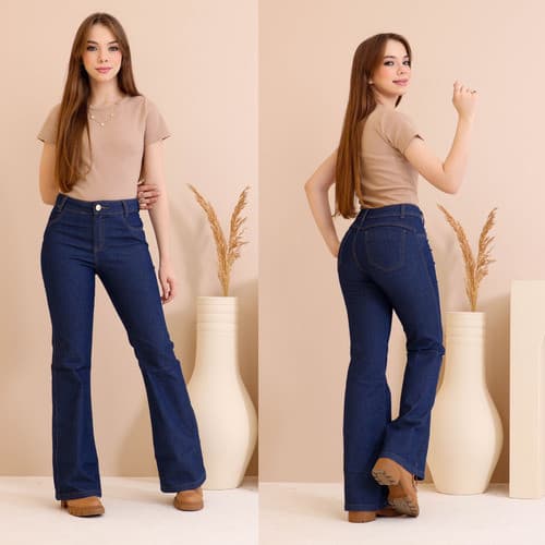 Calça Jeans Feminina Juvenil Flare Com Lycra Meninas 10 A 16 - PB