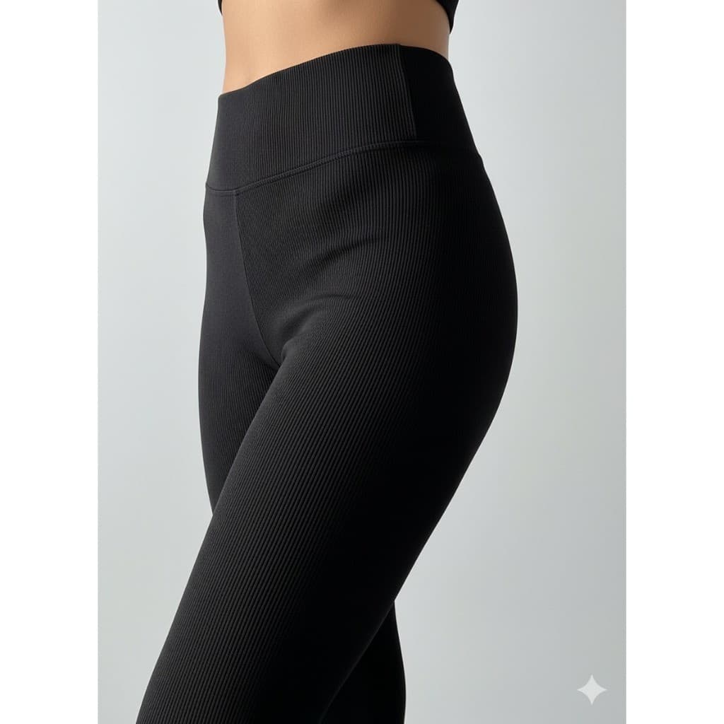 Calça Legging canelada  Sem Costura para Academia Feminina Elástica, Esportiva