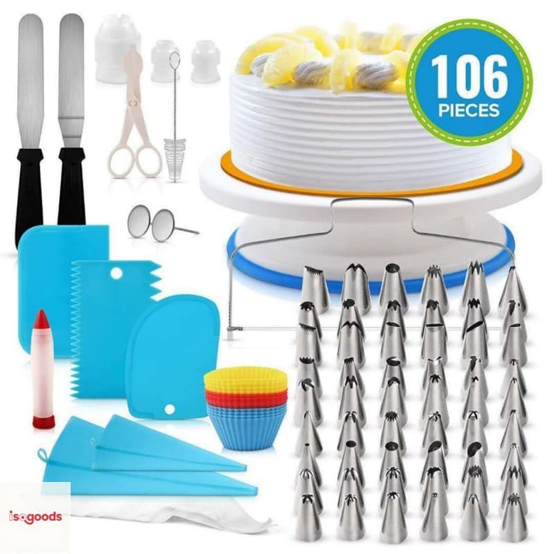Kit Confeiteiro 106 Peças Bicos Inox Para Confeitar e Decorar Bolo e Cupcake good