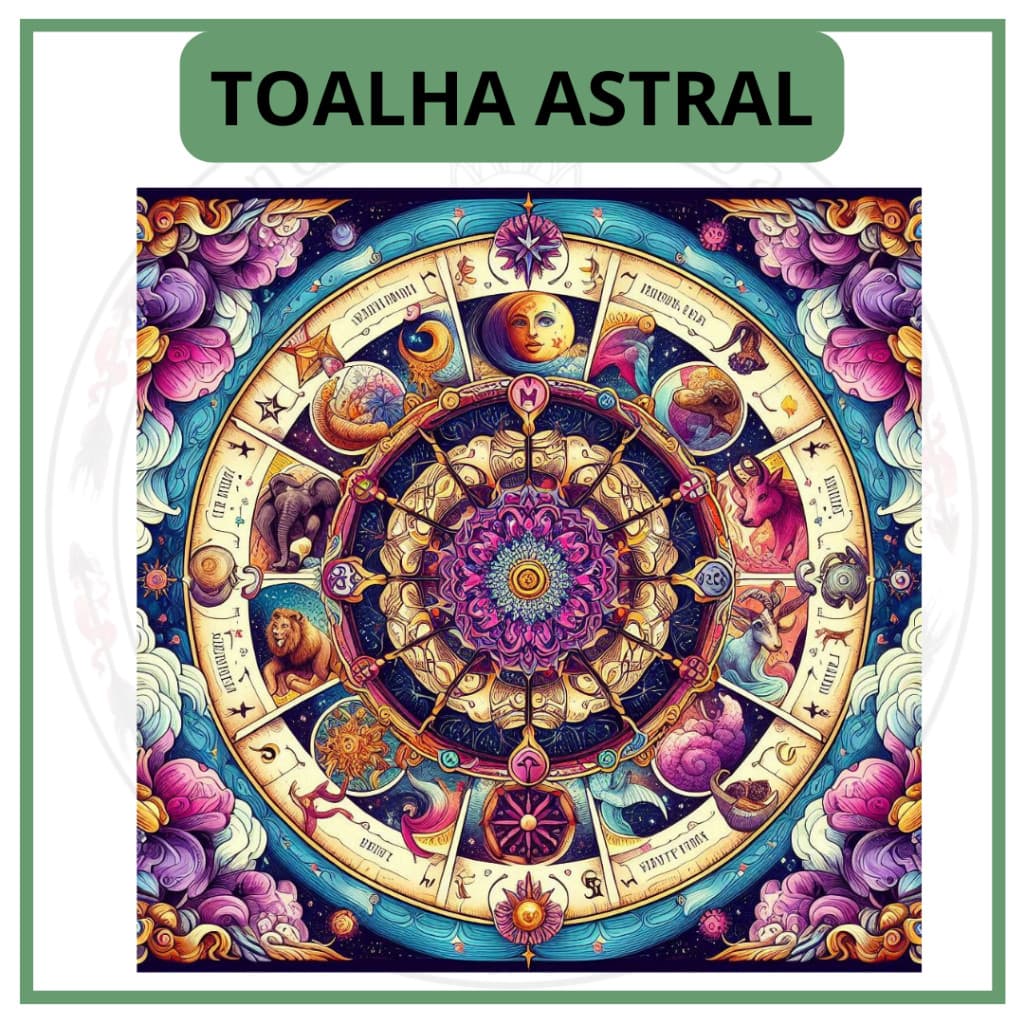 Toalha para Jogo de Tarot 0,70x0,70cm Astral
