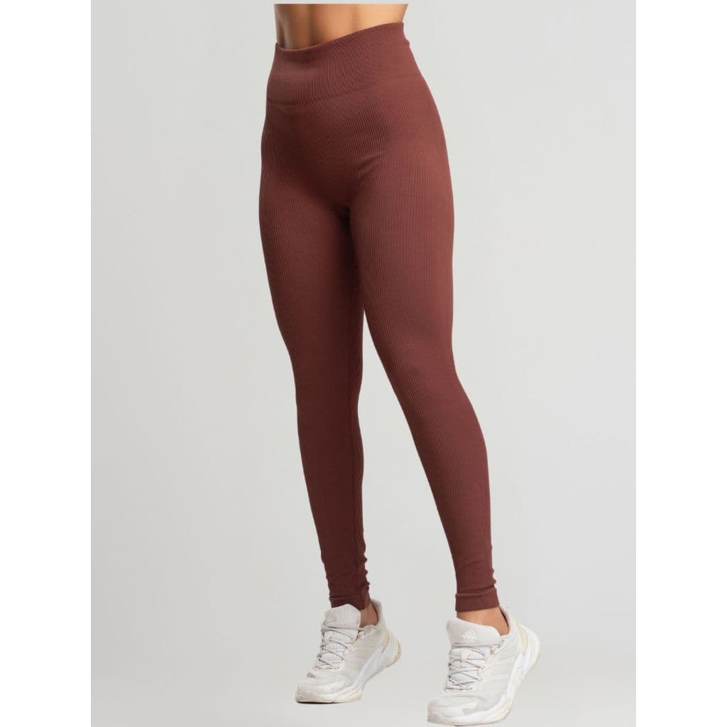Calça Legging Fitness Sem Costura Poliamida Canelada Yoga Academia Feminino Original
