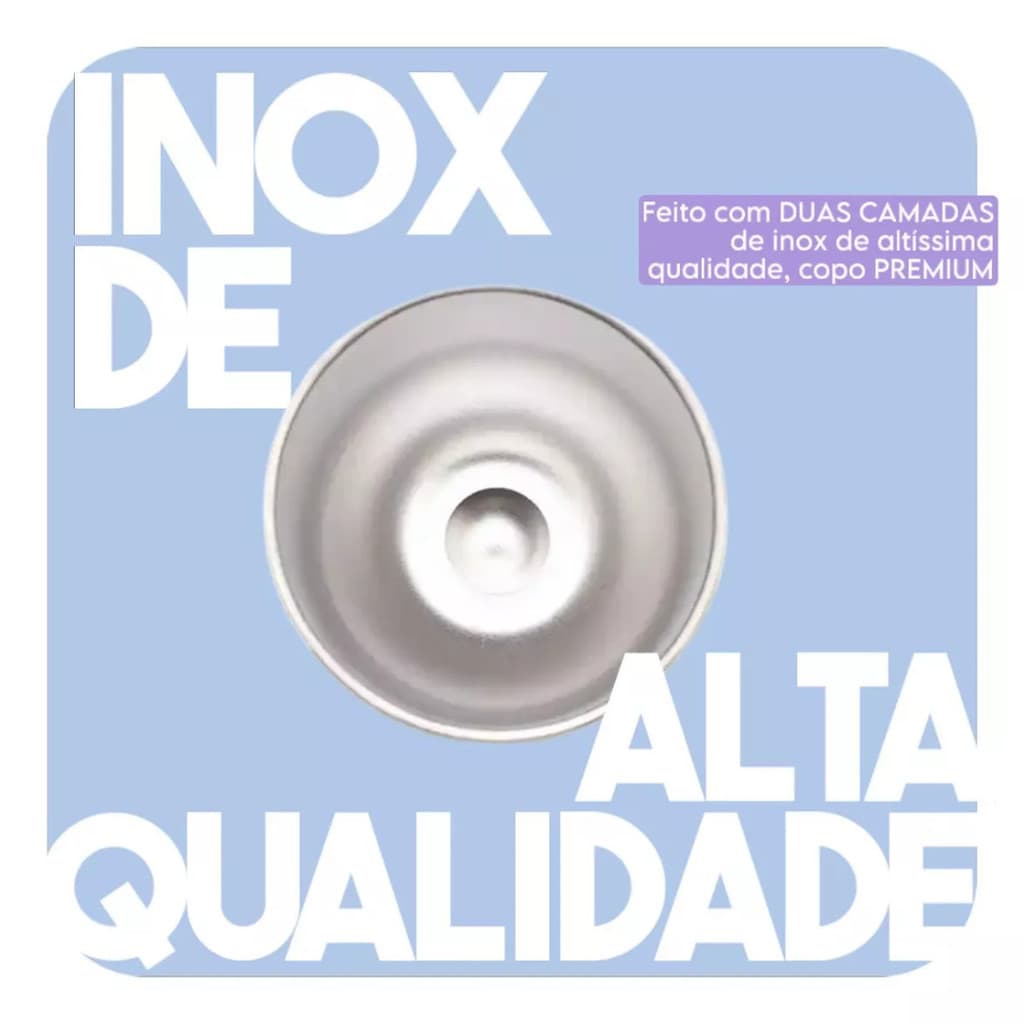 Normal - COPO Térmico Inox com Tampa Antivazamento (360 ml) - Azul Marinho