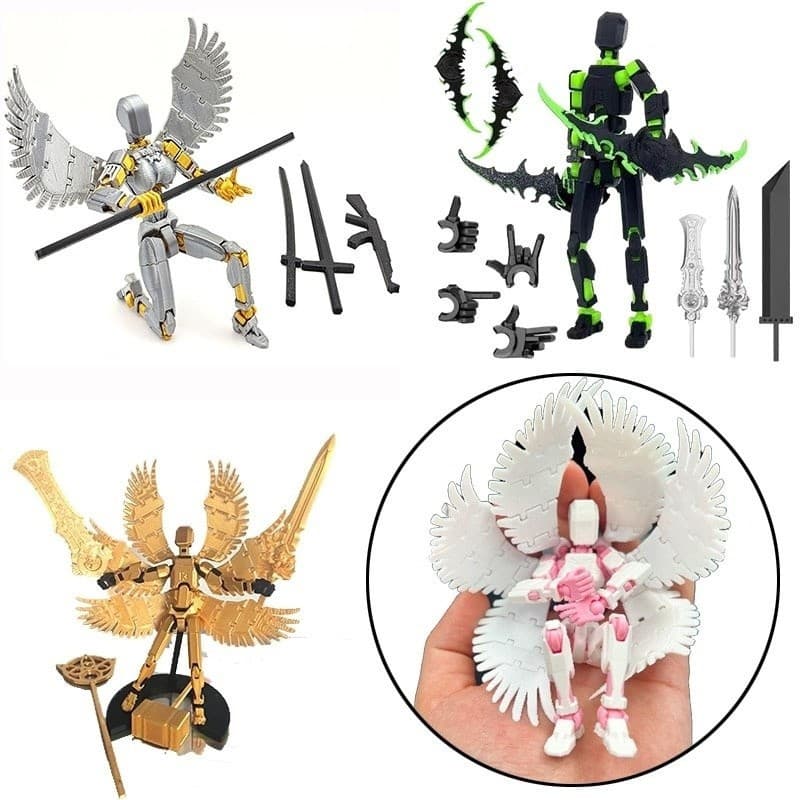 3D Sorte 13 Asas Boneca Figura Móvel Brinquedo Robô Modelo Humano 13 Modelo de Brinquedo Móvel SGD9