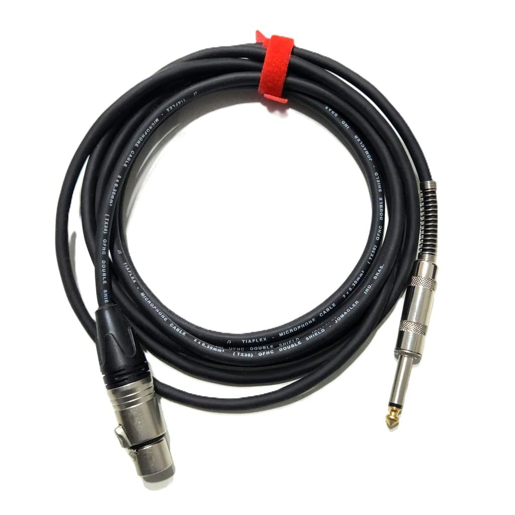 CABO DE MICROFONE 3 METROS XLR Fêmea - P10 BLINDADO MALHA TRANÇADA AUDIO CAIXA MESA