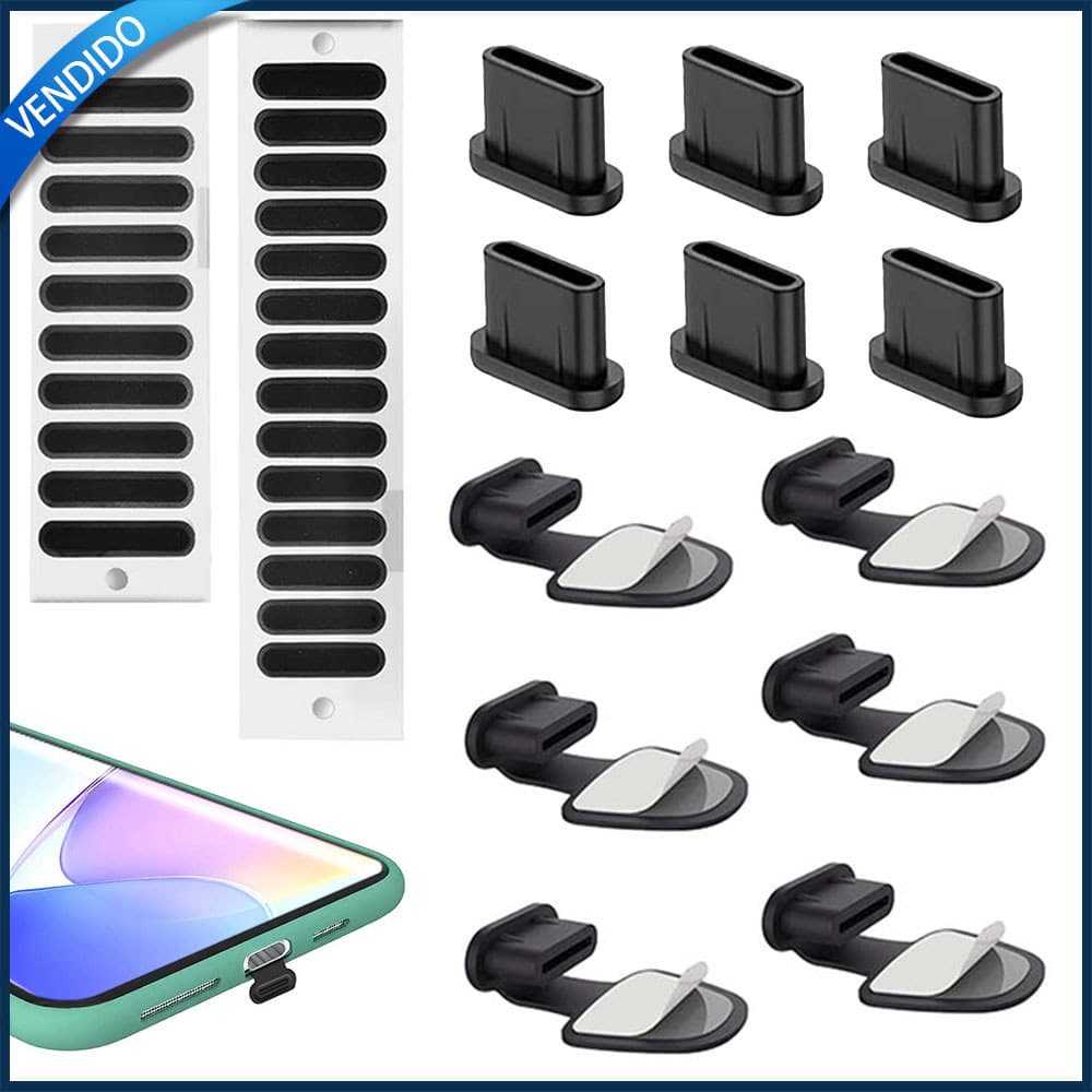 Conjunto de 12/22 peças Tampa protetora contra poeira USB-C para iPhone Samsung Google e todas as portas USB-C