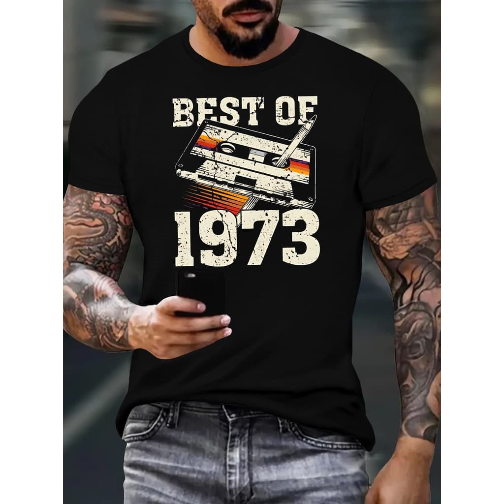 Camiseta Masculina O Melhor de 1973 52 Anos Aniversário 100% Algodão Premium