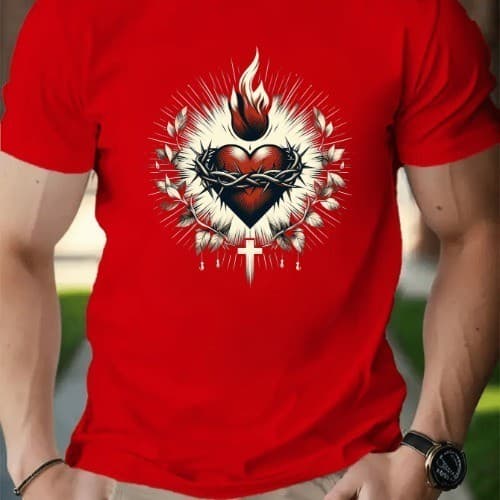 Camiseta MASCULINA SAGRADO CORAÇÃO DE JESUS,CRISTÃ,CATÓLICO