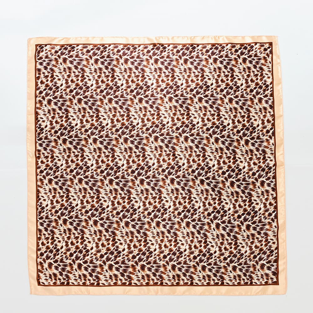 Primavera verão novo lenço de seda leopardo impresso falso lenço de seda senhora 90cm grande quadrado lenço de seda hang
