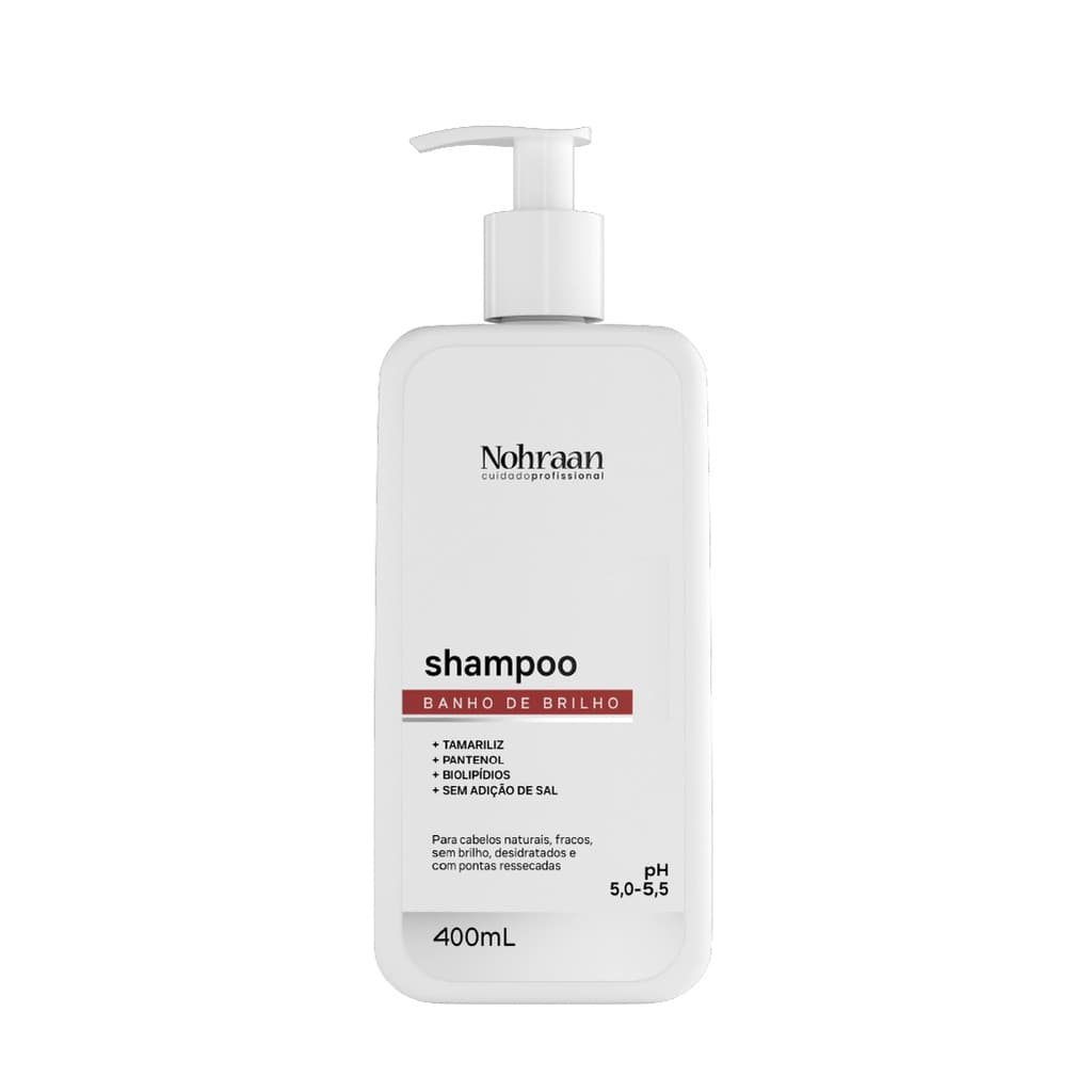 Shampoo Nohrann Banho de Brilho 400ml Para Cabelos Fracos Sem Brilho e Ressecados