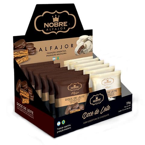 Alfajor Nobre misto 6 Brancos 6 Pretos Chocolate