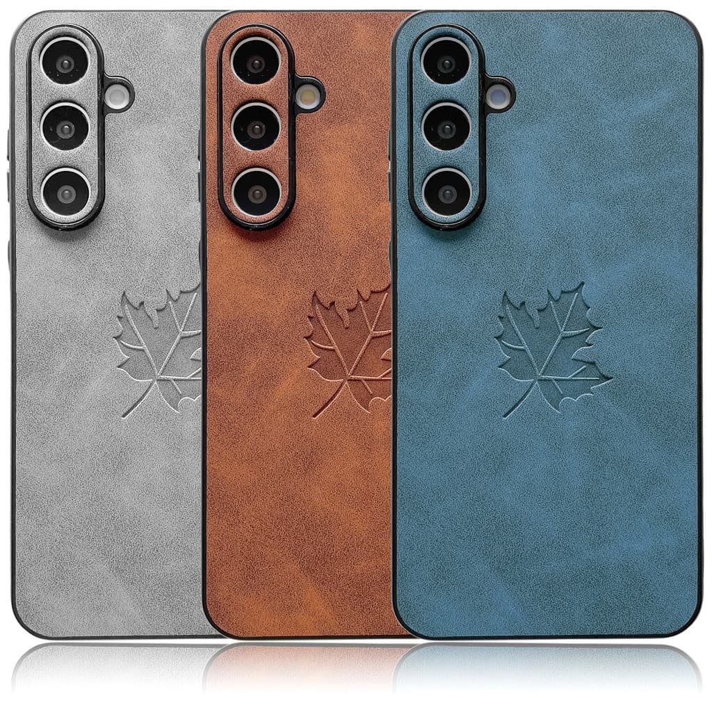 Capa De Couro Liso Com Folha De Bordo Para Samsung A56 A36 A26 A16 Galaxy A55 A35 A25 A15 A54 A34 A24 A14 A13 A04S A53 A