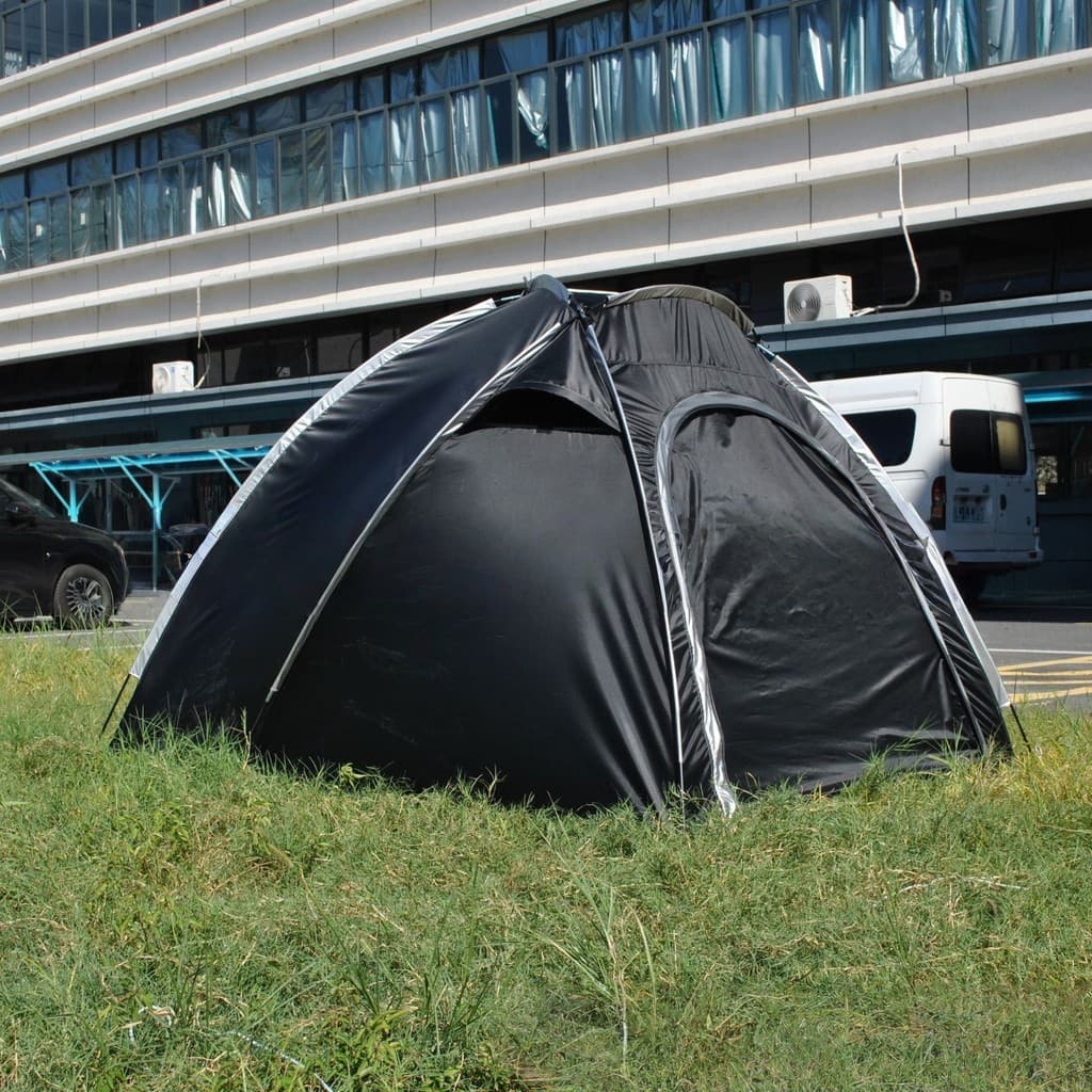 Barraca de acampamento ao ar livre para 4 pessoas preta 210 * 180 * 145cm