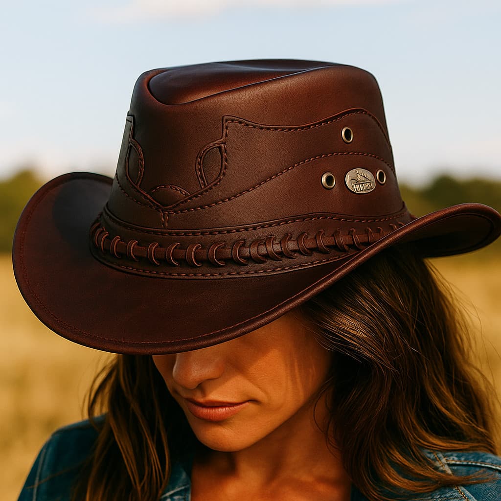Chapéu Texano De Couro Legítimo Moda Country Cowboy Vaqueiro Rodeio Festa De Peão