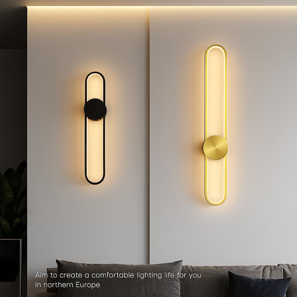 Arandela LED Orbis Linear 12W/18W, Preta/Branca/Dourada, Temperatura Ajustável 3K/4K/6K