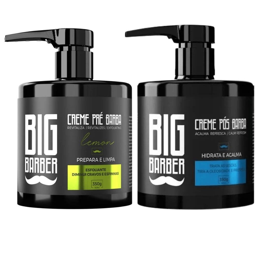 Kit Creme Pré Barba + Creme Pós Barba 350g Big Barber