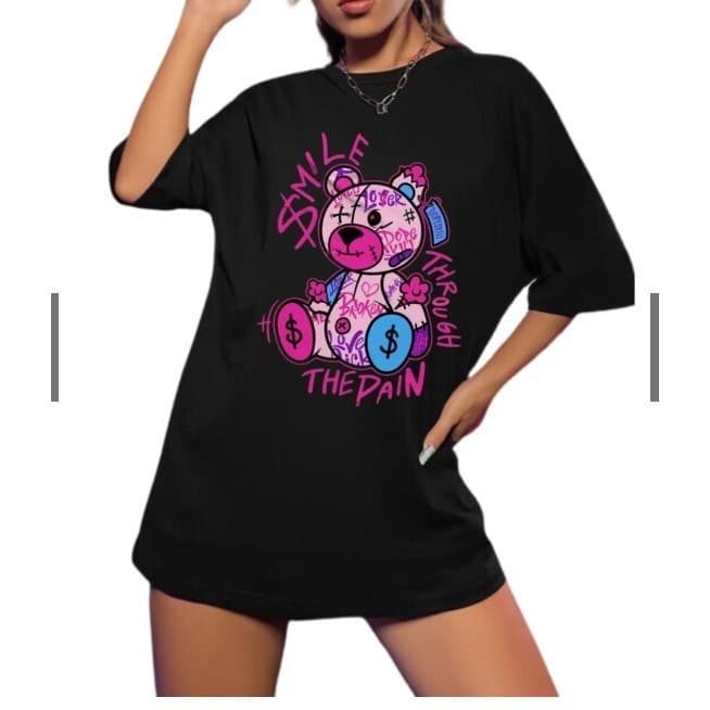 Camiseta Streetwear Urso Colorido Unissex