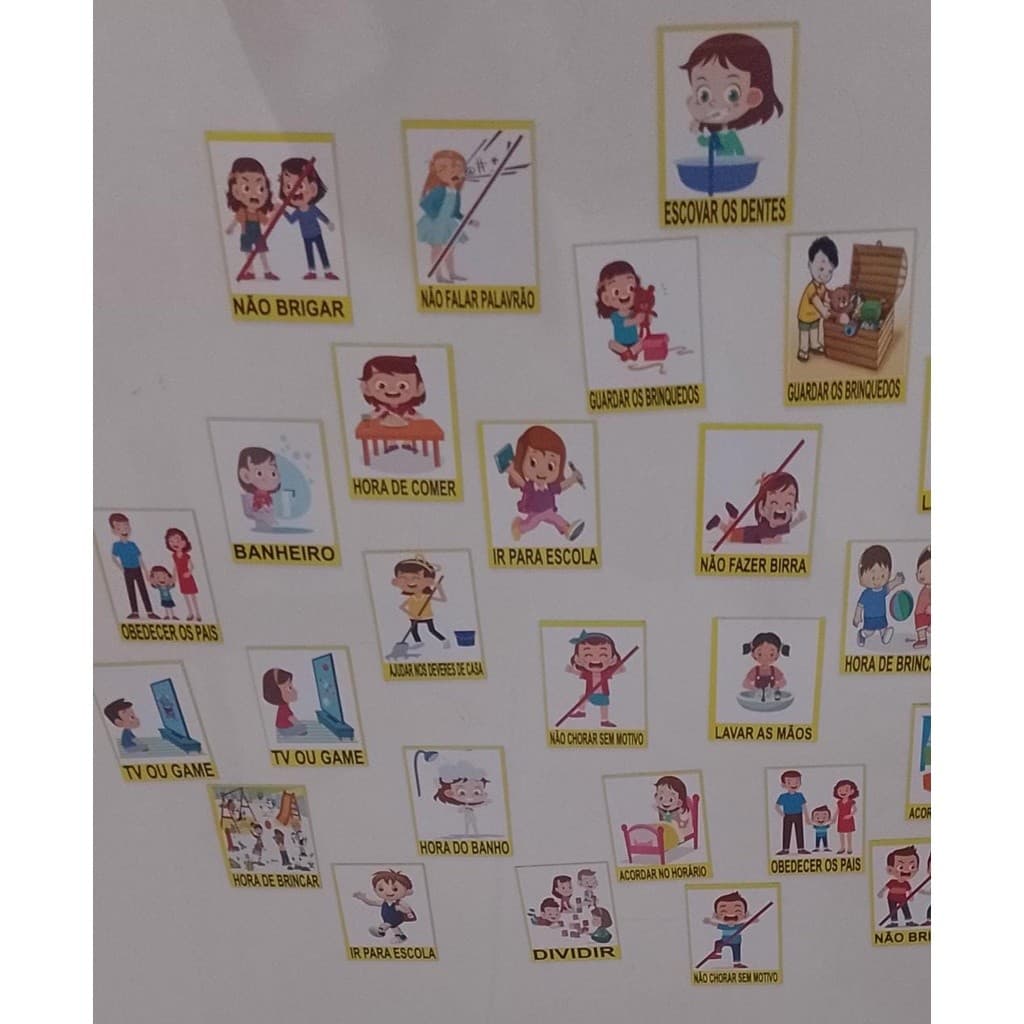 Kit 16 plaquinhas rotina infantil