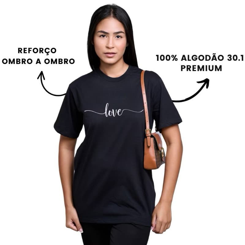 Camiseta Feminina Love Oversized Academia Treino 100% Algodão Envio Imediato