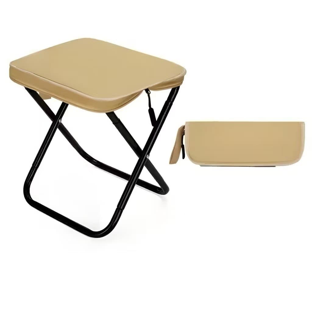 Banqueta Banquinho Dobrável Alumínio Camping C/ Bolsa Ziper