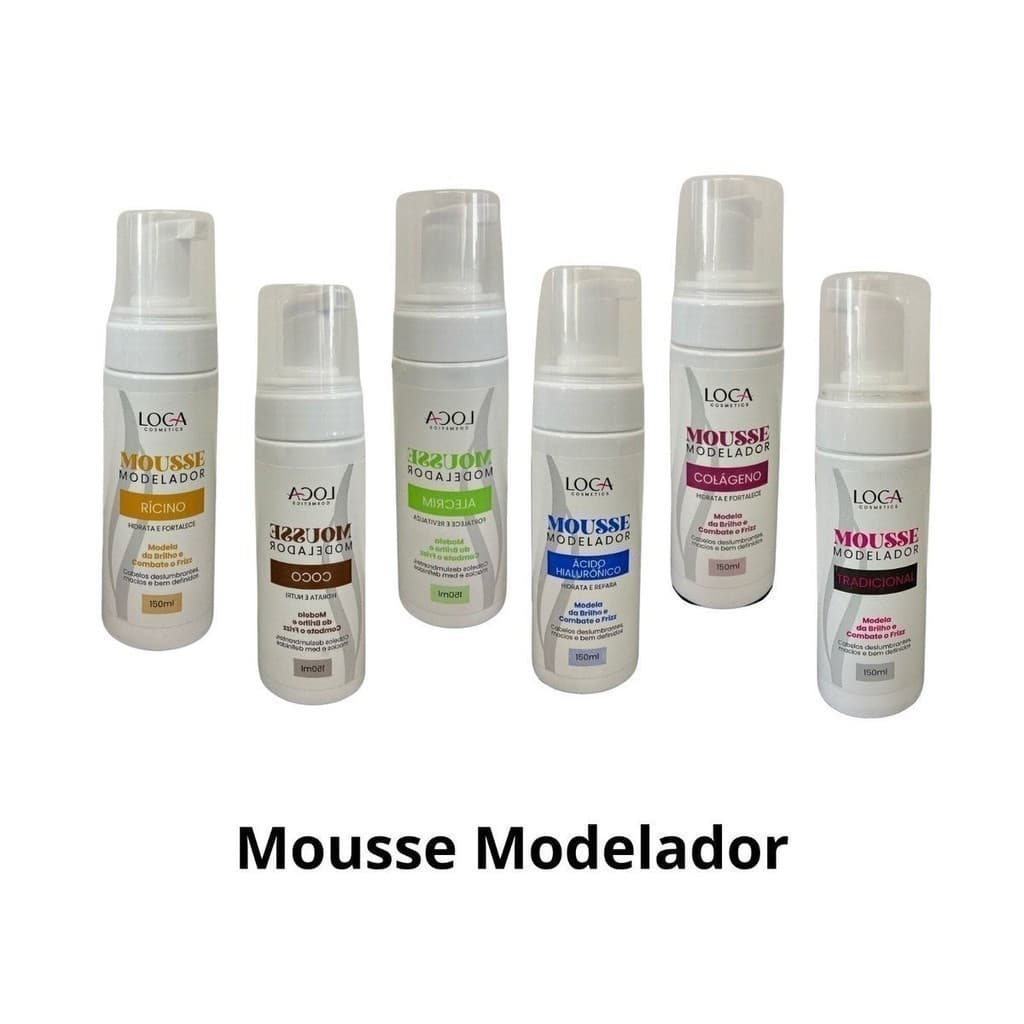Mousse Modelador Loca Cosméticos – Fixação e Definição para Todos os Tipos de Cabelo