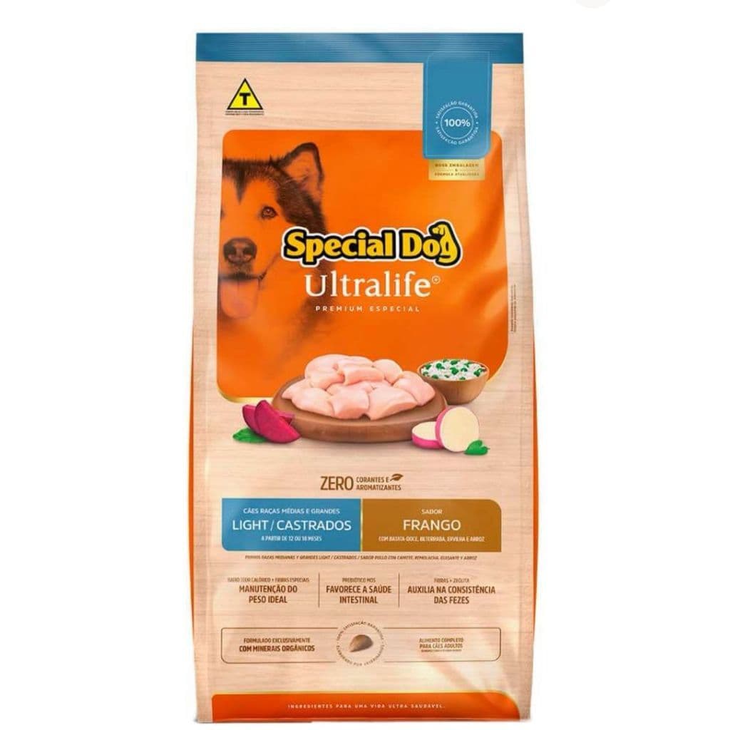 Ração Special dog Ultralife light castrado raça grande 15kg