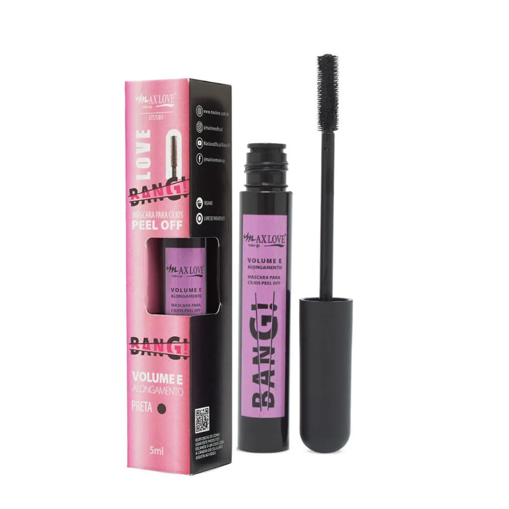 ✅️ Máscara para Cílios Peel Off Bang Max Love N° 21Alongamento Preto
