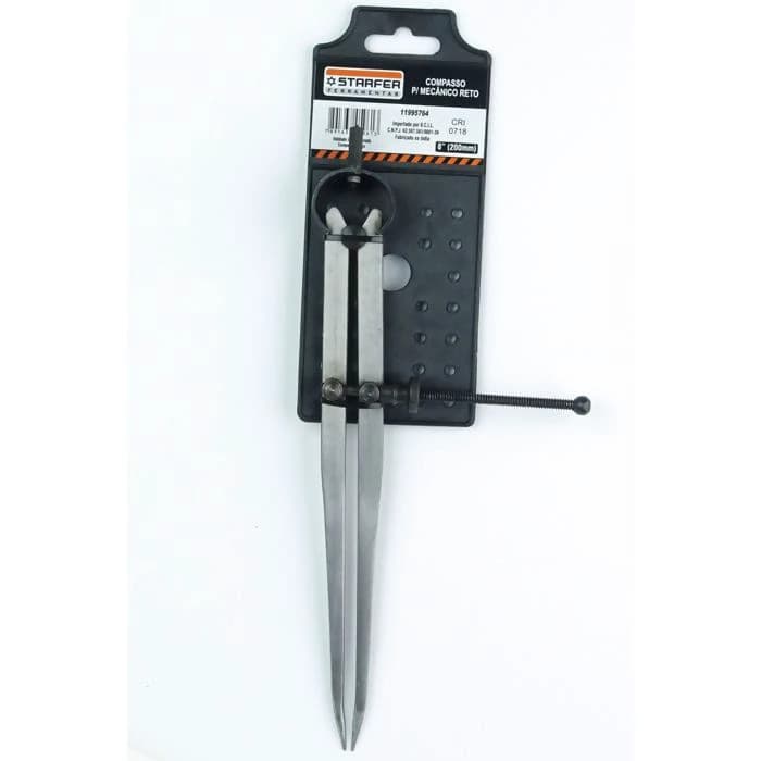 Compasso Reto de Ponta Starfer com Parafuso p/ Ajuste Ferramenta Eficaz p/ Mecânico Metal Resistente