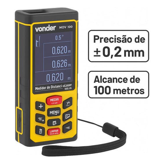 Medidor de Distância Laser 100 Metros com Estojo Vonder