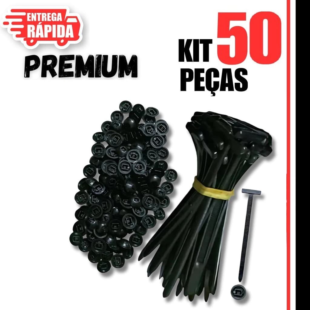 Abraçadeira de Nylon com Suporte Base Redonda, Fixador Plástico Resistente Tipo T automotiva