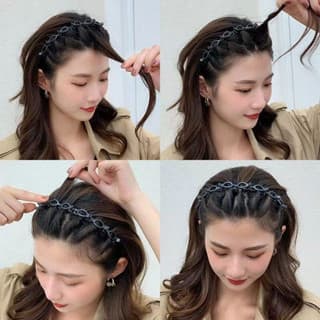Headde - pérola e flor de strass para mulheres geometric geometric para meninas acessório de cabelo