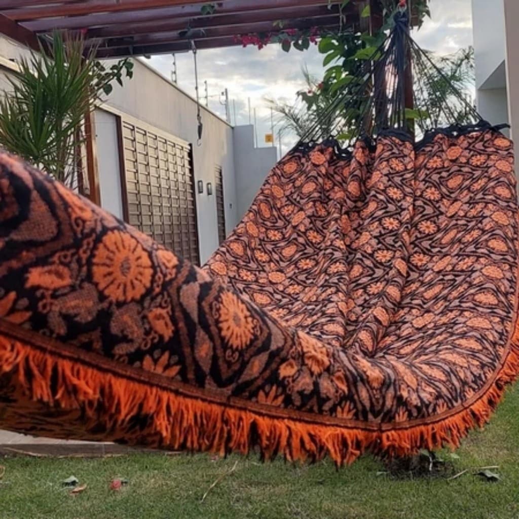 Rede de Dormir e Descanso Casal Gigante Reforçada Indiana 4 Metros para Varanda